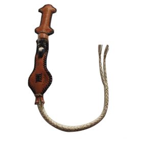 Folkways Long Riding Crop Horse Whip Performance Crafts Ornaments, 90cm, Brown