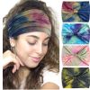 Tie Dye Sports Stretchy Headbands; Knotted Sweat Absorption Fitness Running Yoga Headbands - Color #5