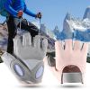 1 Pair Training Gloves Non-slip Fingerless Palm Protector Unisex Sweat-wicking Ridding Gloves for Outdoor Sports - Black - S