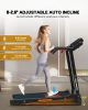 Foldable Treadmill with Incline, Folding Treadmill for Home Electric Treadmill Workout Running Machine, Handrail Controls Speed, Pulse Monitor,APP - a