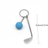 1PCS Golf Key Chain Pendant Schoolbag Backpack Pendant Small Gift Golf Creative European And American Metal Pendant Crafts - Orange