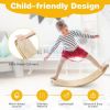 Kids Fitness Toy 12 Inch C Shape Wooden Wobble Balance Board - Natural - 660 lbs- #1
