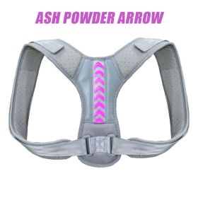 Back Orthotics With Adult Prevention Of Hunchback Open Shoulder Sitting Adjustable Clavicle Fixation Orthotics (Color: gray pink, size: L)