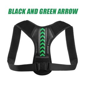 Back Orthotics With Adult Prevention Of Hunchback Open Shoulder Sitting Adjustable Clavicle Fixation Orthotics (Color: black green, size: M)