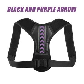 Back Orthotics With Adult Prevention Of Hunchback Open Shoulder Sitting Adjustable Clavicle Fixation Orthotics (Color: black purple, size: S)