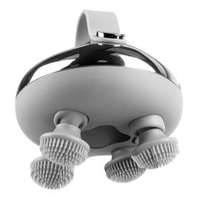 Electric Scalp Massager Rechargeable Head Mssager IPX7 Waterproof Dog Cat Massager with Red Light 3 Modes 3 Types of Massage Claws for Men Women Elder (Color: SILVER)